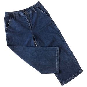 J. Crew Wide Leg Crop Jeans Size 32 High Waist With Stretch